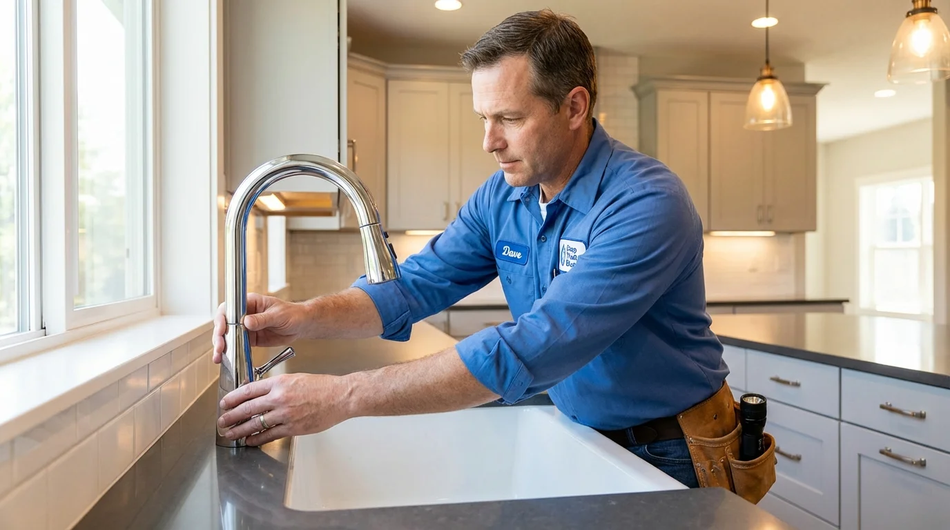 Kitchen faucet installation by Johns Plumbing LLC in Huguenot