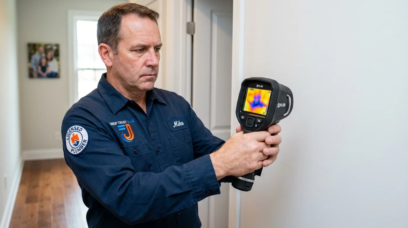 Thermal imaging leak detection by Johns Plumbing LLC in Huguenot