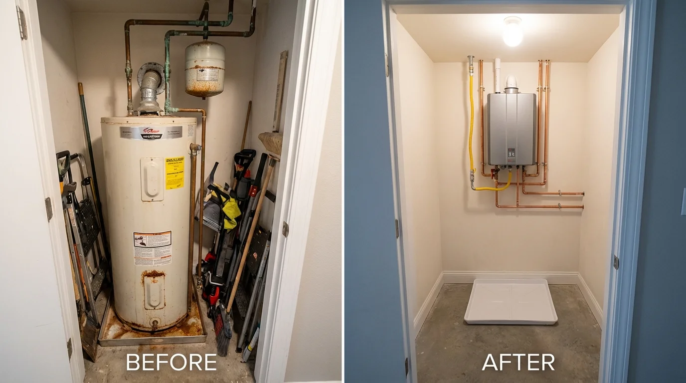 Tank water heater versus wall-mounted tankless unit comparison for Huguenot, NY homeowners